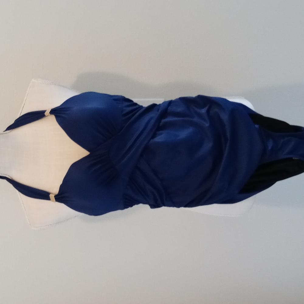 Halter One-Piece Swimsuit in Navy